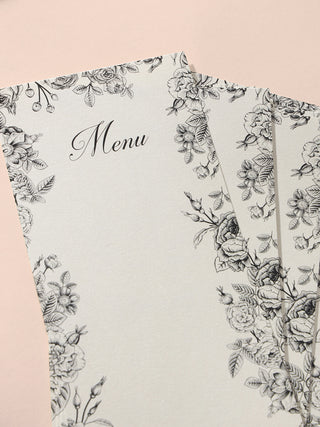 Black & White Menu Cards (Sets of 10)