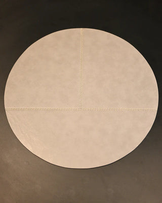 Faux Leather Round Mat - Set of 2 -Grey