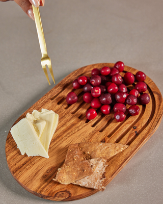 Half Line Oval Wooden Platter