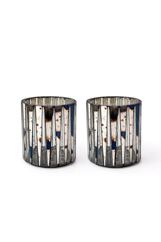 Maze Glass Candle Votive Set of 2- Big