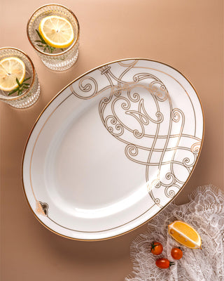 24K-Gold Baroque Oval Serving Platter