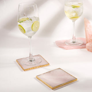 Square Coaster - Rose Quartz (Set Of 2)