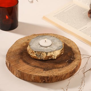 Agate Candle Holder - Natural