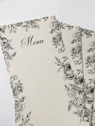 Black & White Menu Cards (Sets of 10)