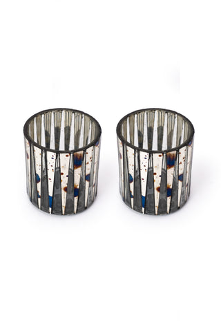 Maze Glass Candle Votive Set of 2- Big