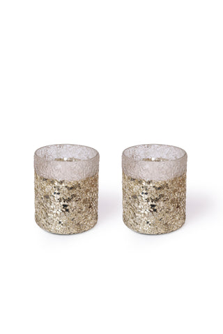 Crystal Mosaic Scented Wax Votive Candle- Big - Set of 2