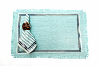 Aqua Blue Placemats and Linen Napkins