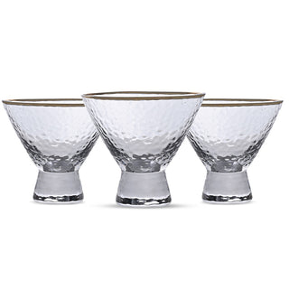 Gold Edge Hammered Ice-Cream Tum (Set of 4)