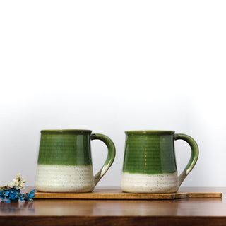 Green Drip Mug - Set of 2