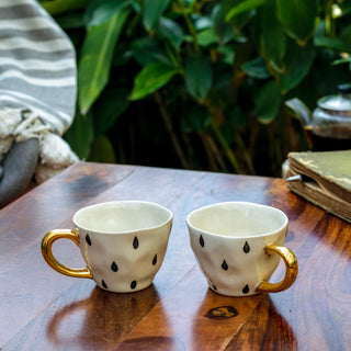 Drops Hand Painted Mugs - Set of 2