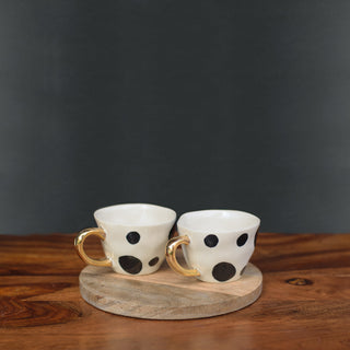 Abstract Polka Hand Painted Mugs - Set of 2