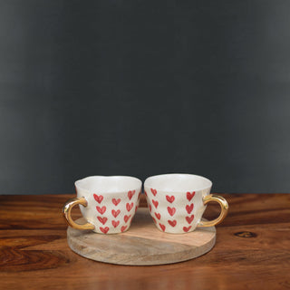 Only Love - Hear Gold Handle Mug, set of 2