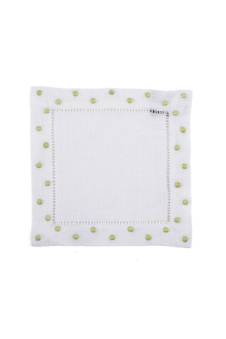 Polka dot cocktail napkin green set of 4