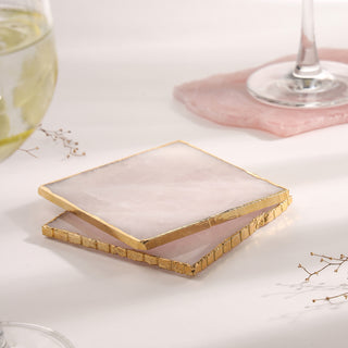 Square Coaster - Rose Quartz (Set Of 2)