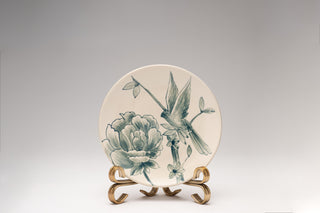 Handpainted hummingbird side plate