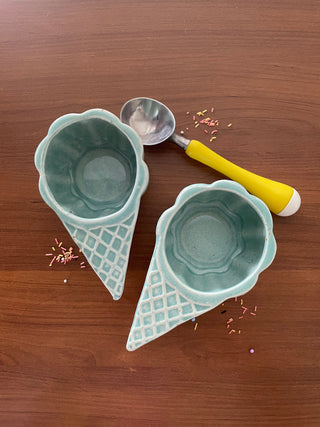 Ice Cream Bowl Sage - Set of 2