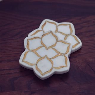 Fleur Marble Coaster (set of 2)