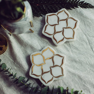 Fleur Marble Coaster (set of 2)