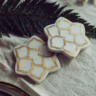 Fleur Marble Coaster (set of 2)