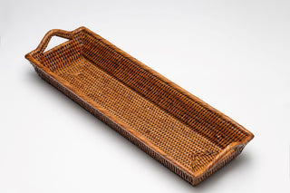 Long Rattan Serving Tray