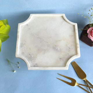 White Marble Pastry Stand 8 Inch Octagon Shape