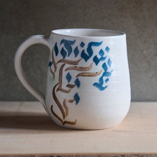 Mug Caligraphy - White and Blue