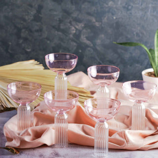 Pink DD Cocktail Stem Glasses