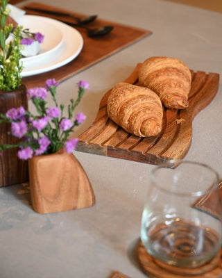 Rustic Wave Wooden Trivet/Platter