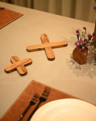 Rustic Cross Wooden Trivet