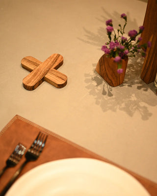 Rustic Cross Wooden Trivet