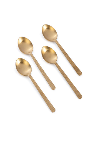 GOLD PVD TEXTURE set of 4 dinner spoon