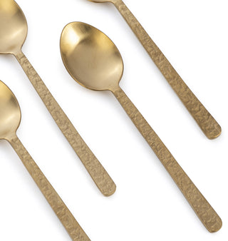 GOLD PVD TEXTURE set of 4 dinner spoon