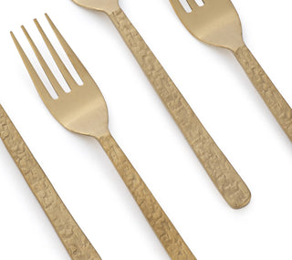 GOLD PVD TEXTURE set of 4 dessert fork