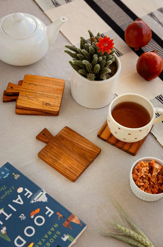 Teak Wood Square Coaster Set of 4