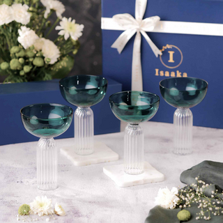 Teal Bowl Glass Gift Box (s4)