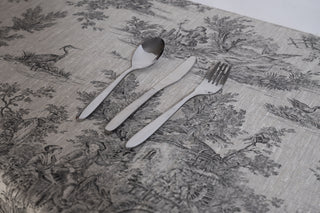 Toile de jouy pure linen tablecloth