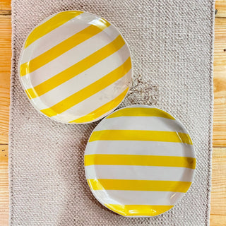 Striking Striped Plates (Set of 2) - Yellow